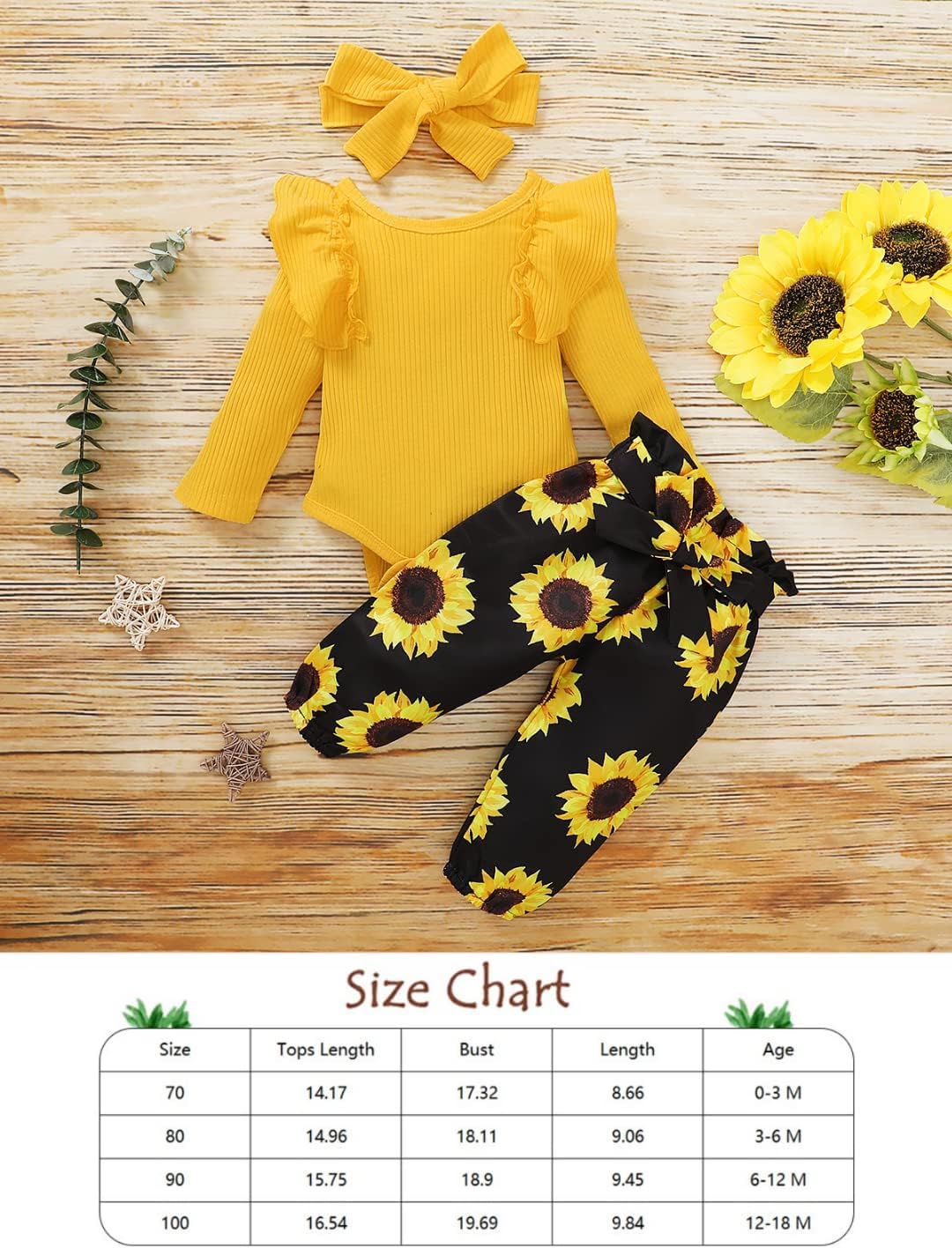 Baby girl clothes, Newborn Baby Girl Clothes, Soft Long Sleeve Onesies Girl Collocation Pants and Headband - Image 7